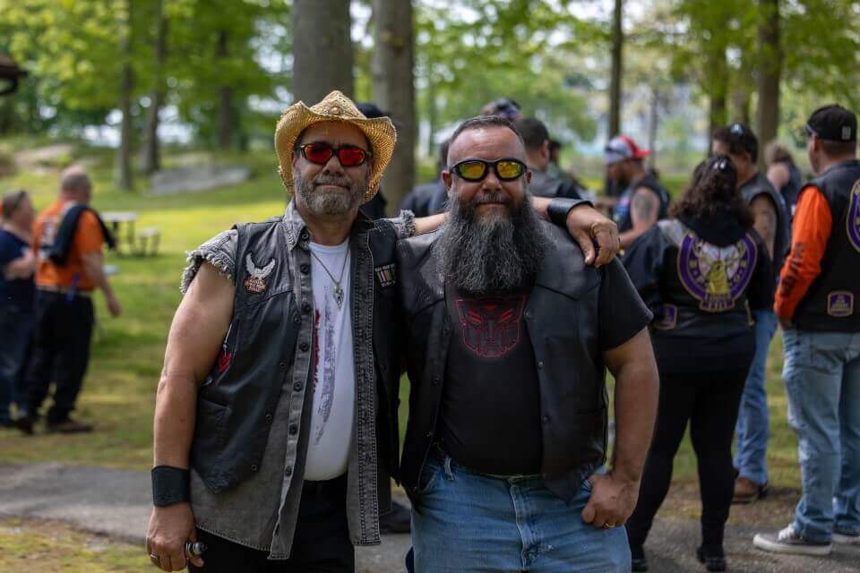 Jeff and Andre, a fellow biker, ready to ride on a beautiful day.