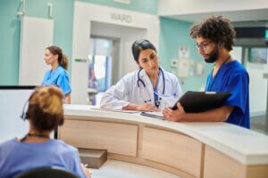 ward doctor visits the nurse station